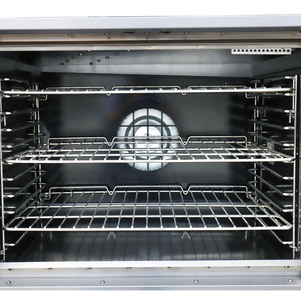 Cookline CV100-SGL-240-1 single deck electric convection oven, oven interior with racks