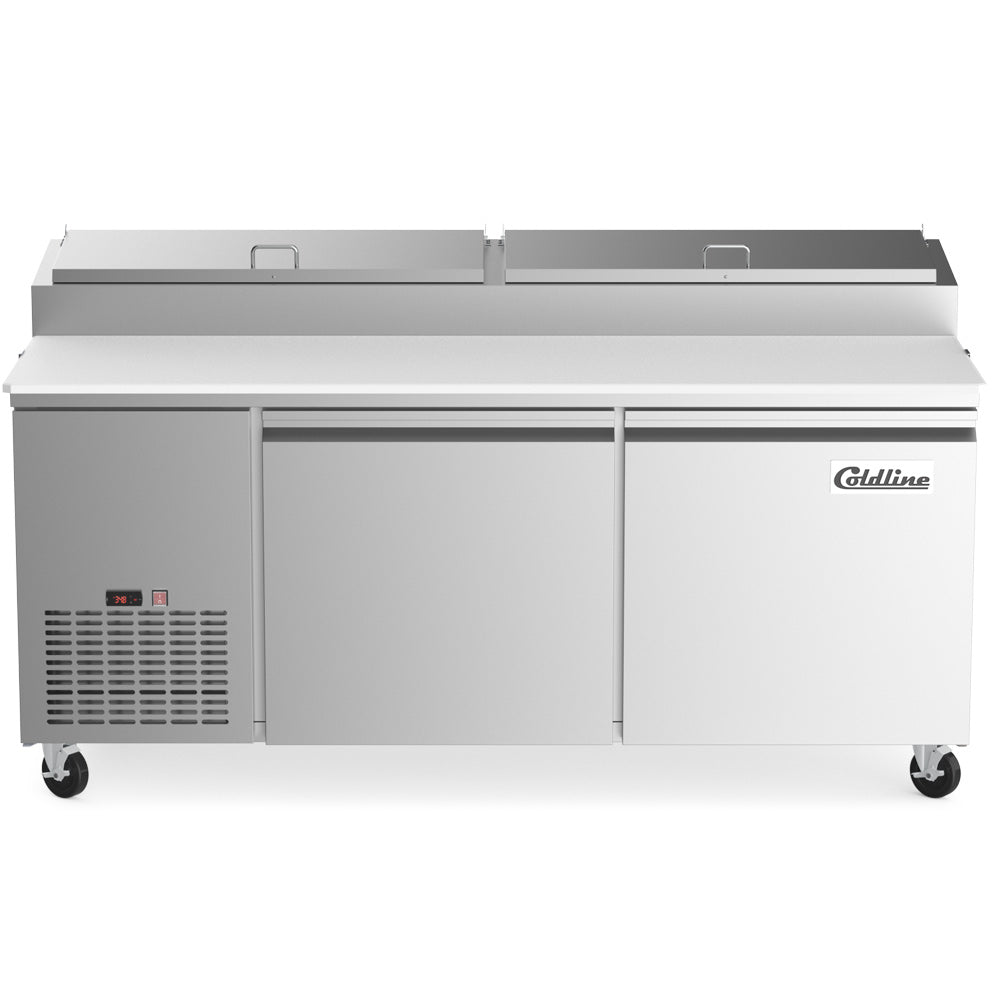 Coldline CPT-72 refrigerated pizza prep table, front view