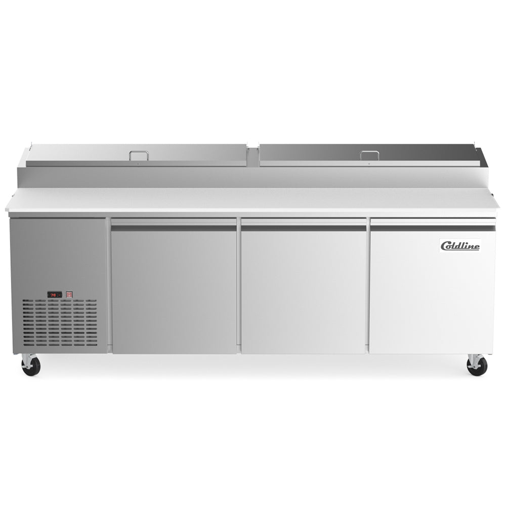 Coldline CPT-92 refrigerated pizza prep table, front view