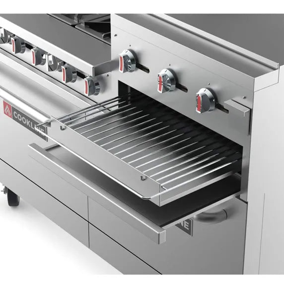Cookline CR60-24RG-NG 60" 6 Burner Natural Gas Range with 2 Ovens with 24" Raised Griddle and Broiler - 278,000 BTU