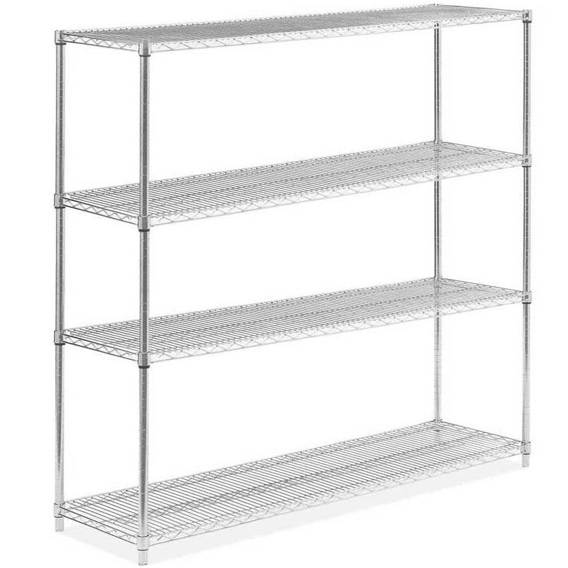 18"D x 72"L x 64"H Chrome Wire Shelving Kit, 4-Shelf, NSF Listed
