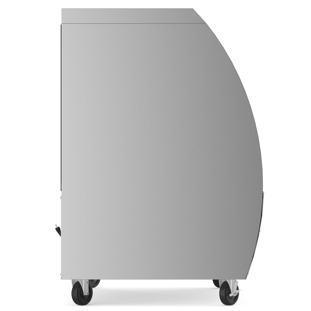Coldline DC64-B black curved glass deli display case, side view