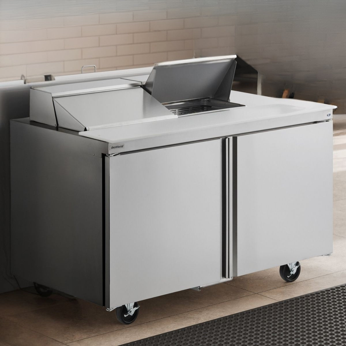 Delfield 4448NP-12M 48.13-Inch Sandwich & Salad Prep Table — 12 Pans, 2 doors