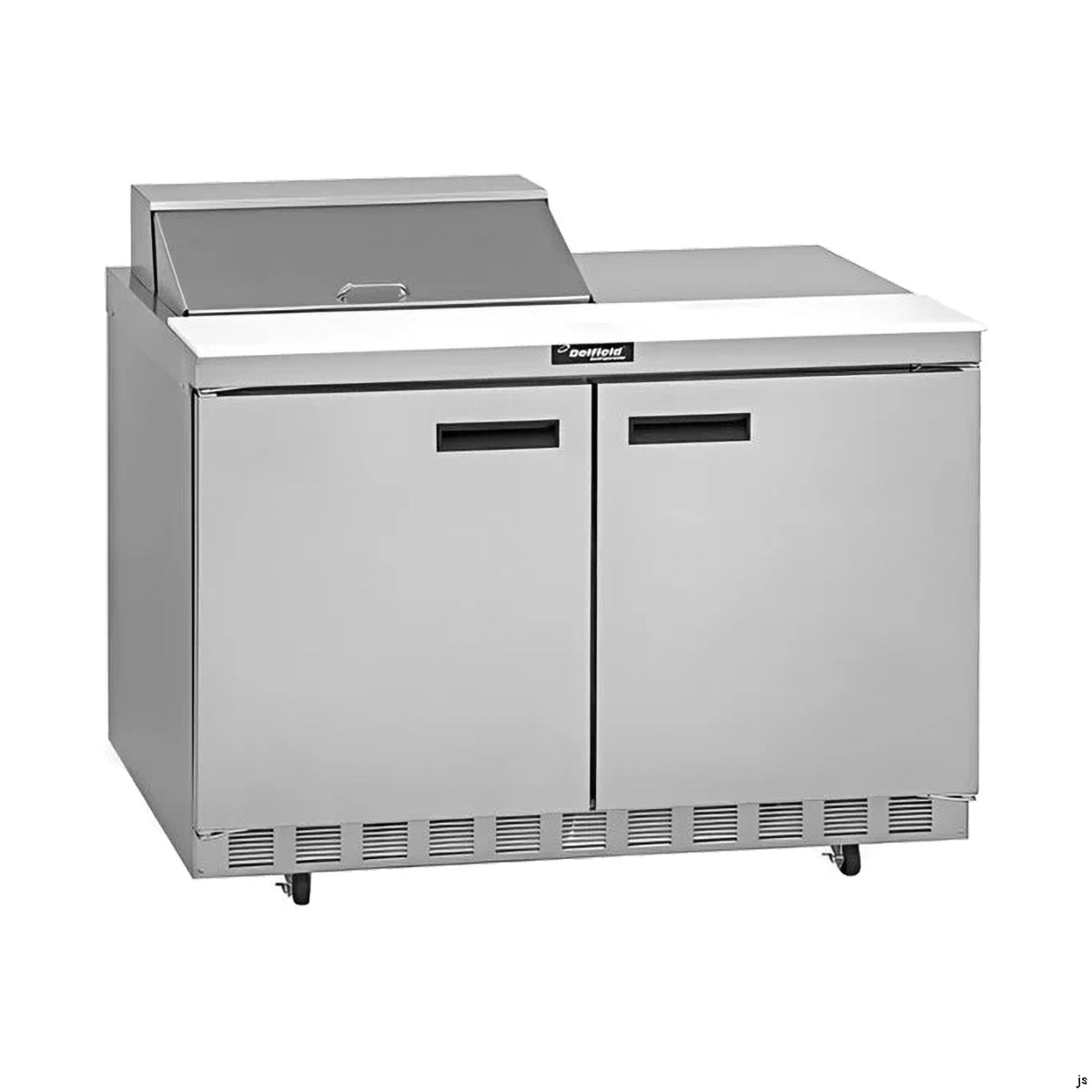 Delfield 4464NP-8 64.13-Inch Sandwich & Salad Prep Table — 8 Pans, 2 doors