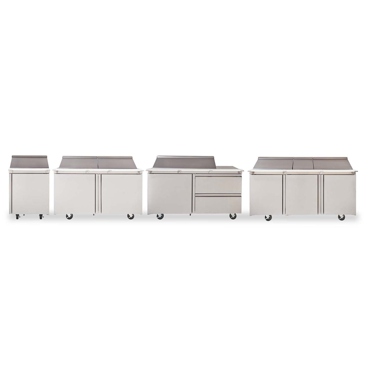 Delfield 4472NP-18 72.13-Inch Sandwich & Salad Prep Table — 18 Pans, 3 doors