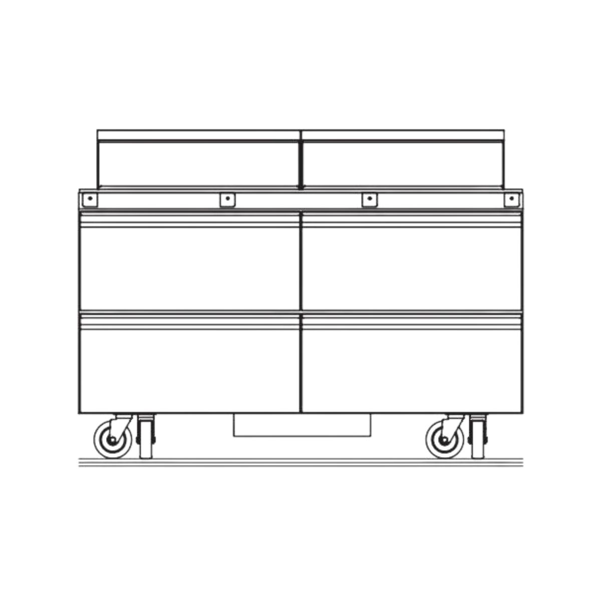 Delfield D4460NP-24M 60.13-Inch Sandwich & Salad Prep Table — 24 Pans, 4 drawers