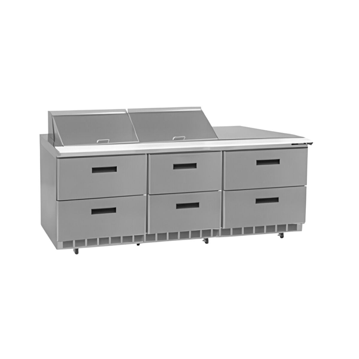 Delfield D4472NP-12 72.13-Inch Sandwich & Salad Prep Table β 12 Pans, 6 drawers