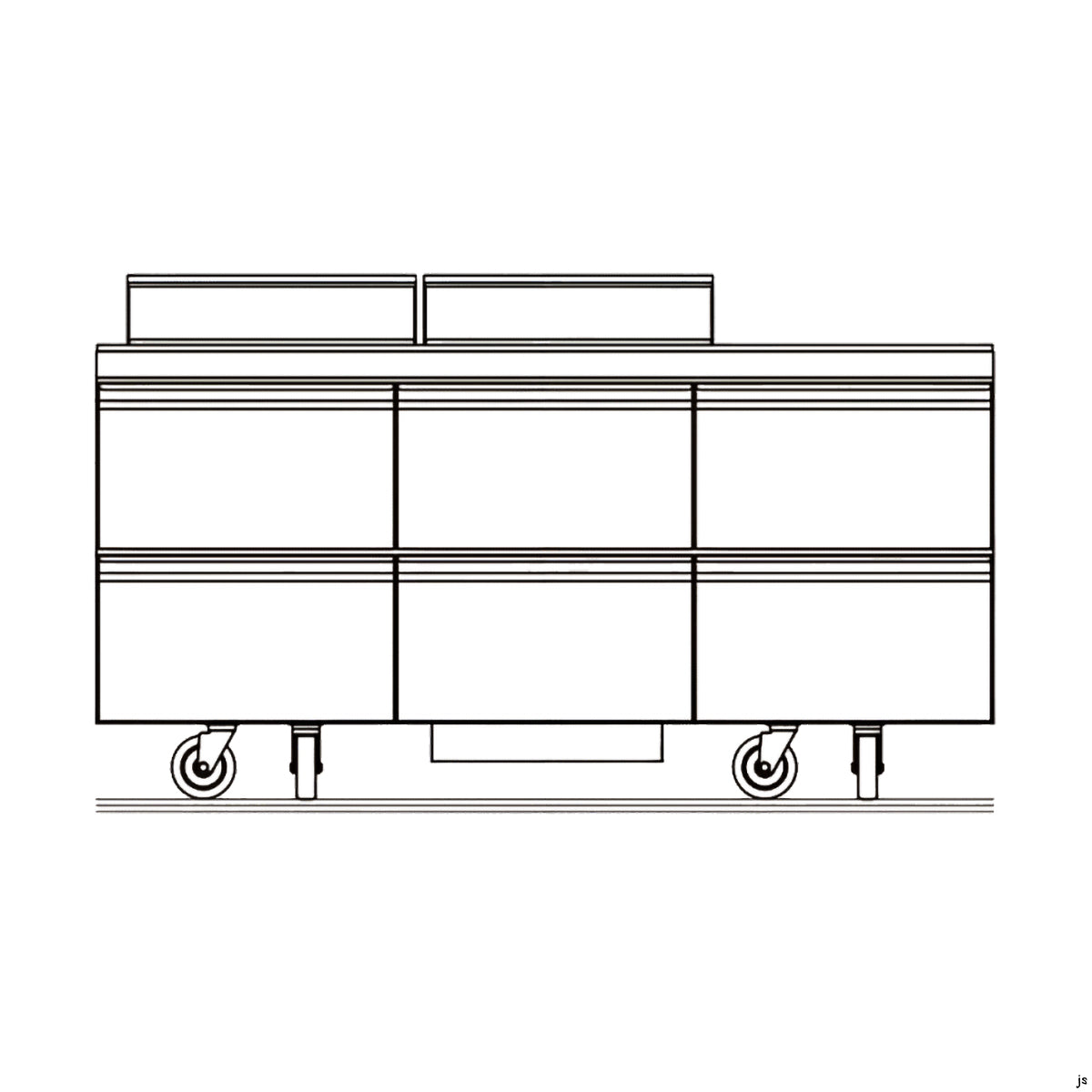 Delfield D4472NP-12 72.13-Inch Sandwich & Salad Prep Table β 12 Pans, 6 drawers