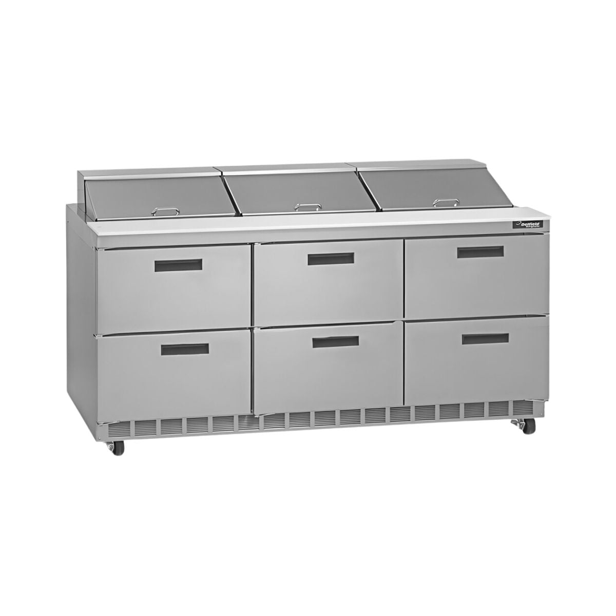 Delfield D4472NP-18 72.13-Inch Sandwich & Salad Prep Table β 18 Pans, 6 drawers