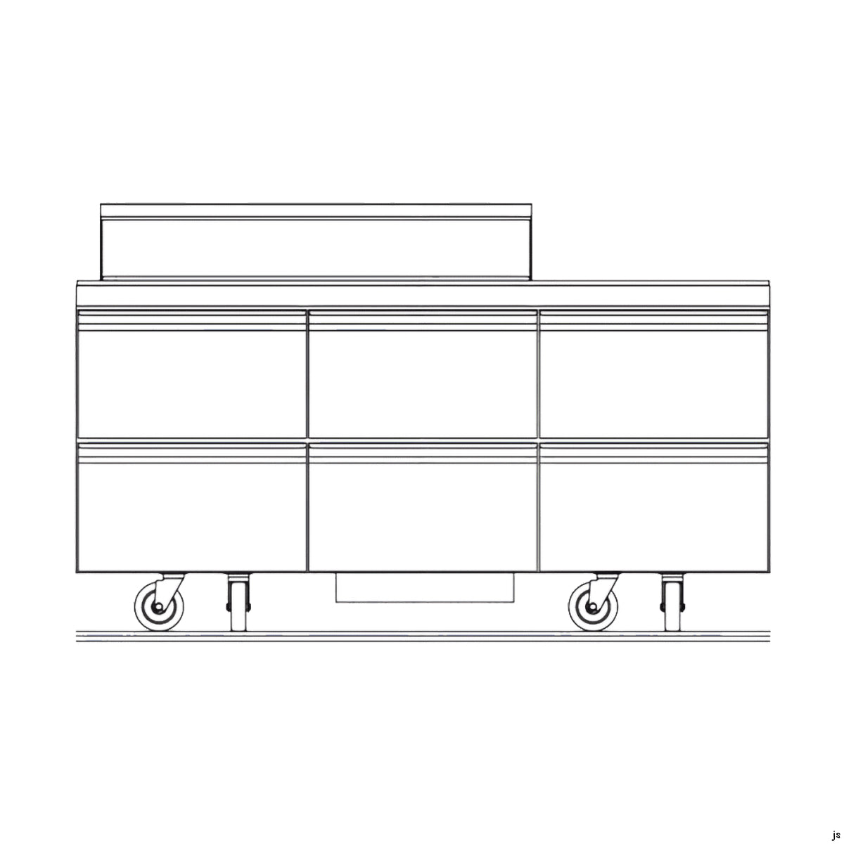 Delfield D4472NP-18M 72.13-Inch Sandwich & Salad Prep Table β 18 Pans, 6 drawers