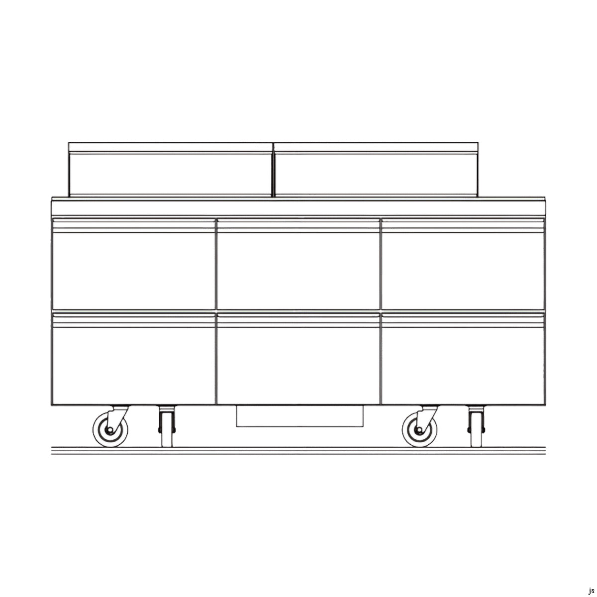 Delfield D4472NP-24M 72.13-Inch Sandwich & Salad Prep Table β 24 Pans, 6 drawers