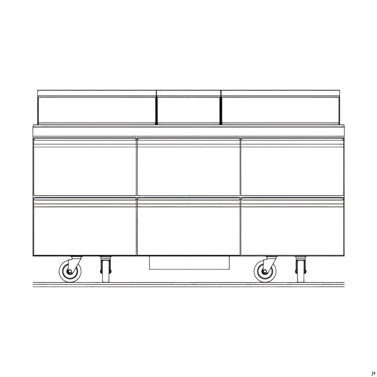 Delfield D4472NP-30M 72.13-Inch Sandwich & Salad Prep Table β 30 Pans, 6 drawers
