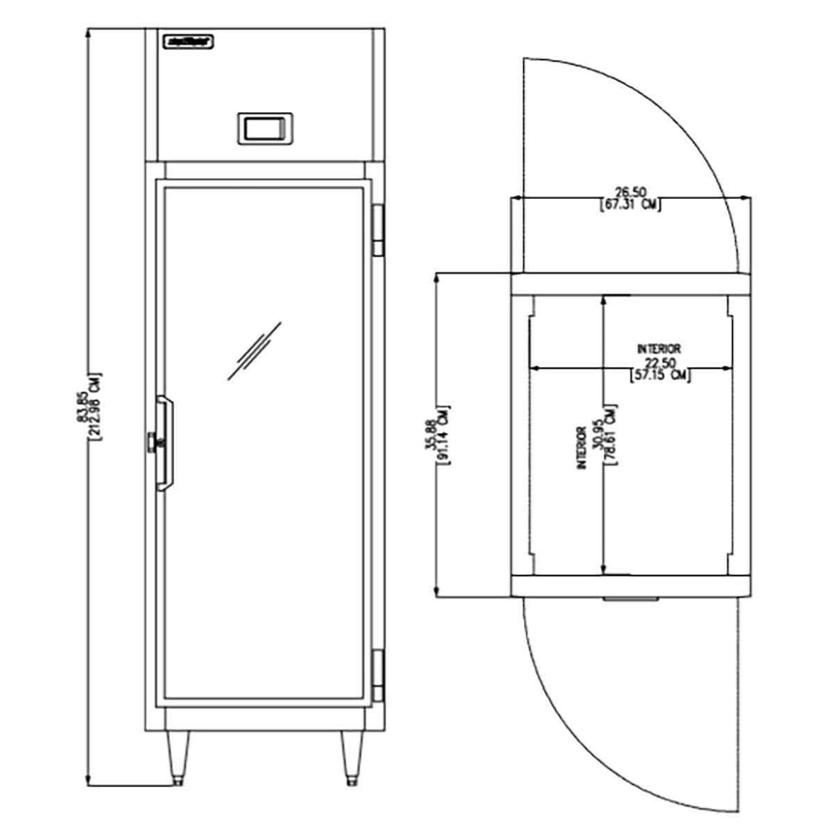 Delfield DSLRPT1-G 26.5-Inch Pass-Thru Glass Door Refrigerator β 2 Doors