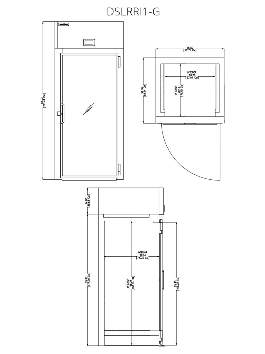Delfield DSLRRI1-G 36.5-Inch Roll-In Glass Door Refrigerator β 1 Door