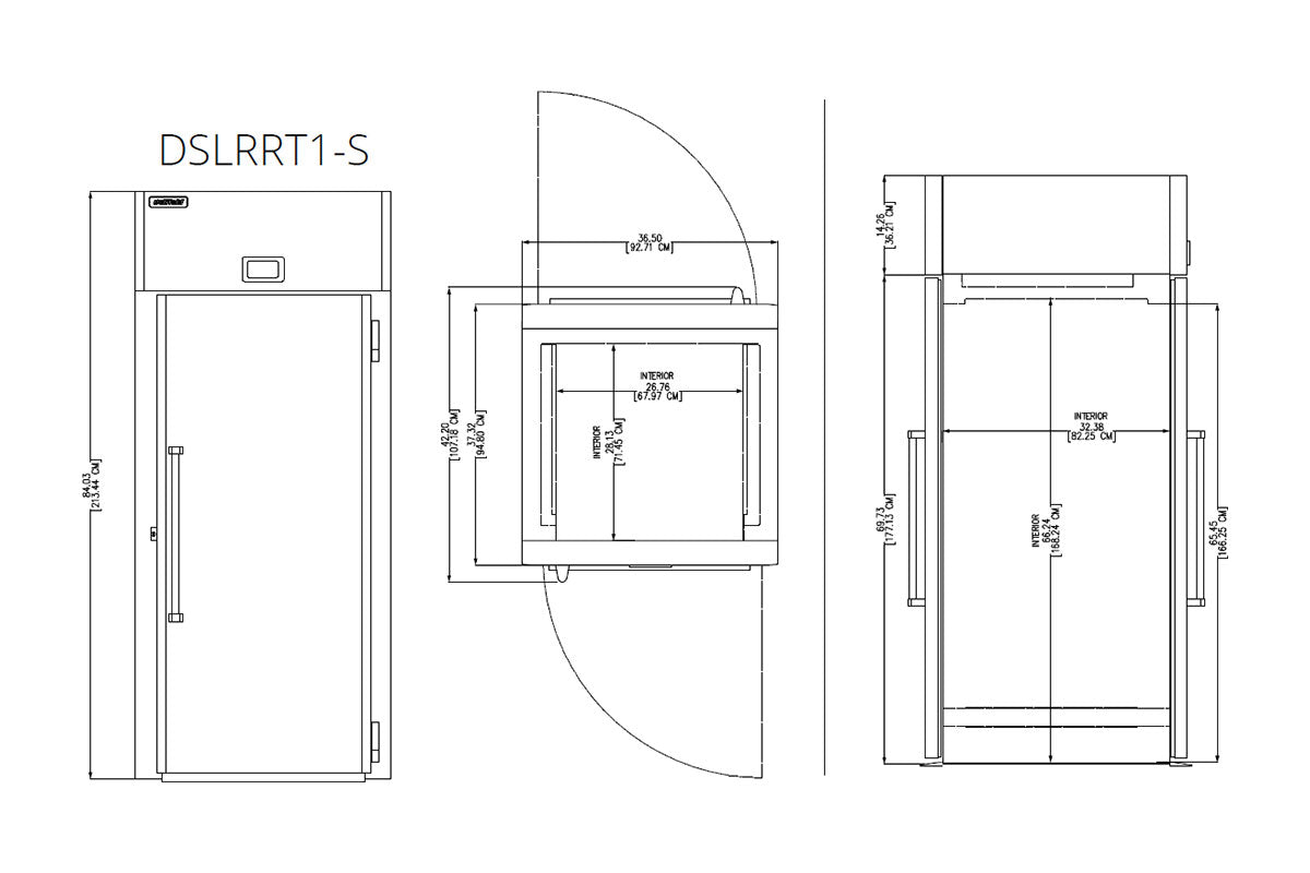 Delfield DSLRRT1-S 36.5-Inch Roll-Thru Refrigerator — 2 Doors