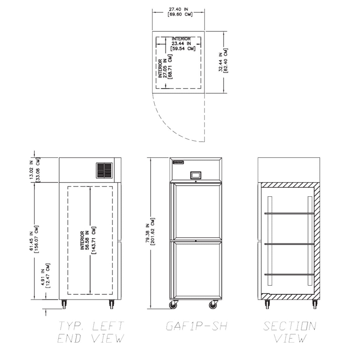 Delfield GAF1P-SH 27.4-Inch Reach-In Freezer — 2 Doors