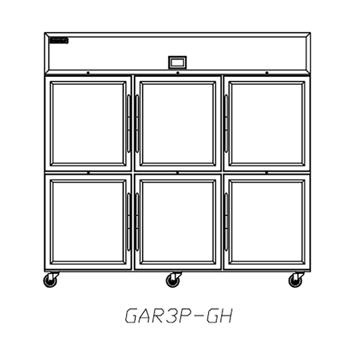 Delfield GAR3P-GH 83-Inch Reach-In Glass Door Refrigerator — 6 Doors