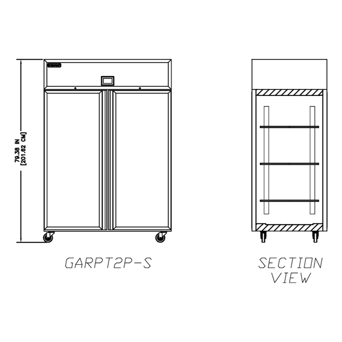 Delfield GARPT2P-S 55.22-Inch Pass-Thru Refrigerator β 4 Doors