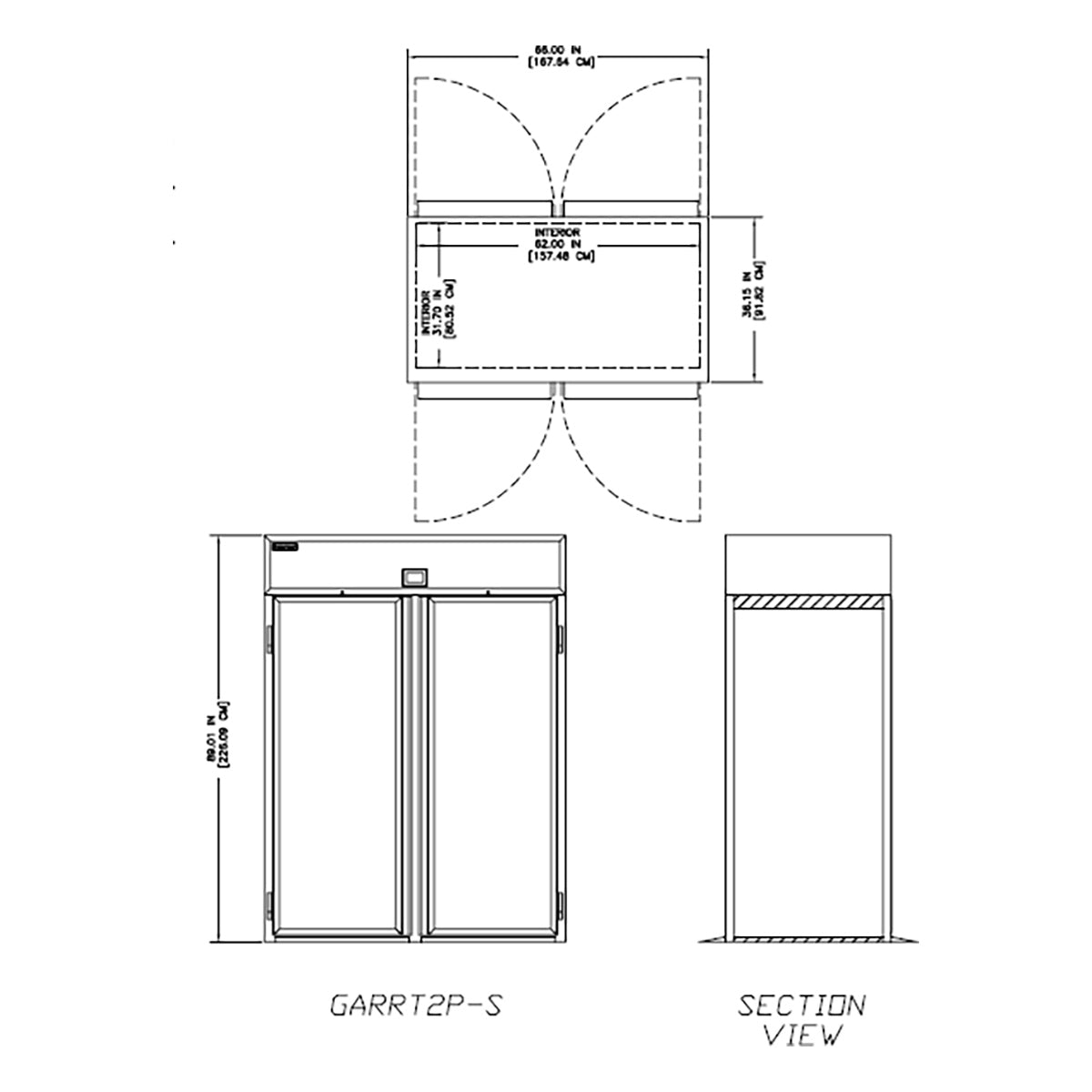 Delfield GARRT2P-S 66-Inch Roll-Thru Refrigerator — 4 Doors