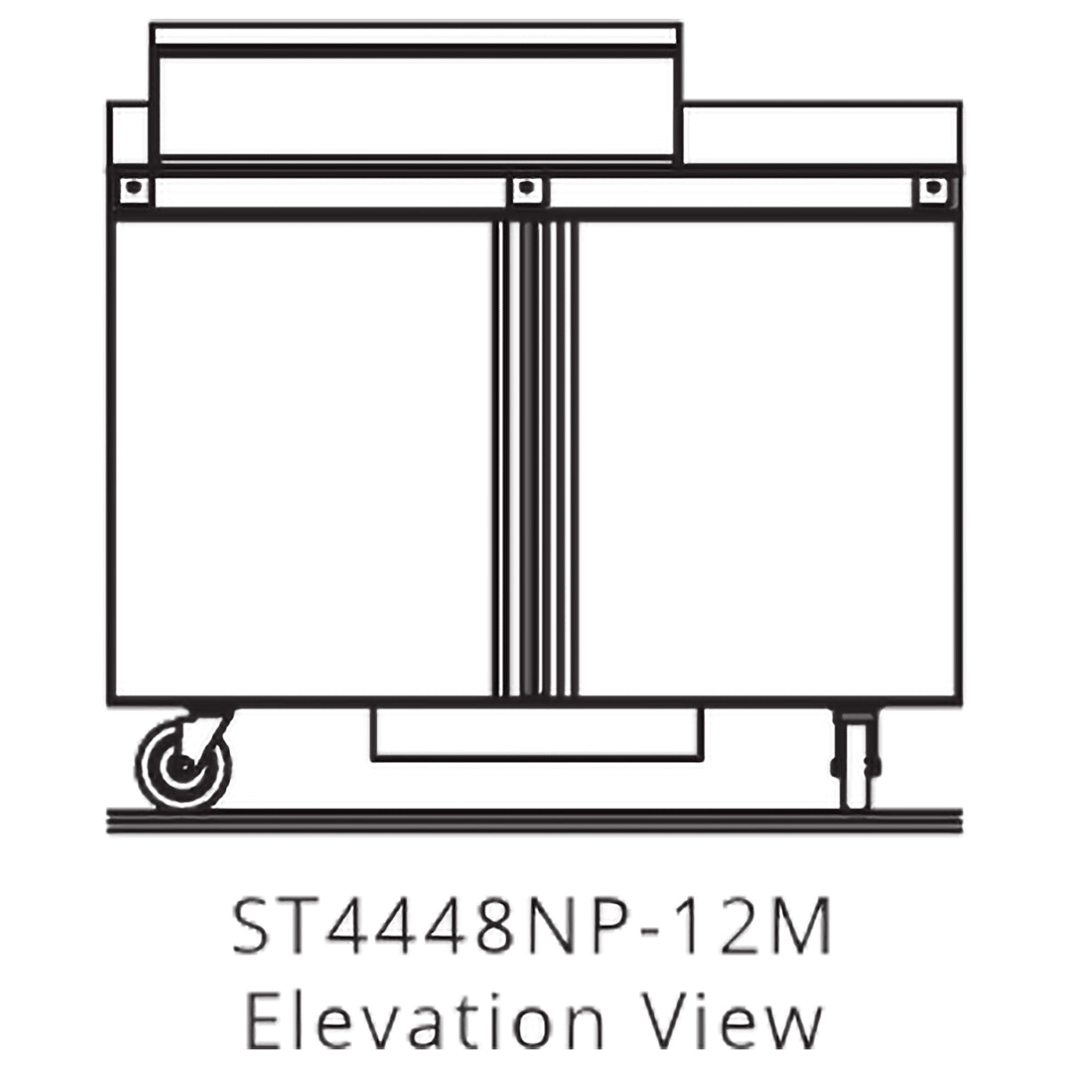 Delfield ST4448NP-12M 48.13-Inch Sandwich & Salad Prep Table — 12 Pans, 2 doors