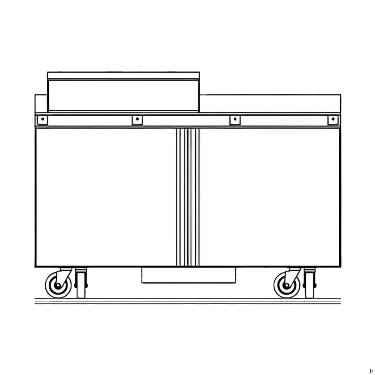 Delfield ST4460NP-12M 60.13-Inch Sandwich & Salad Prep Table — 12 Pans, 2 doors
