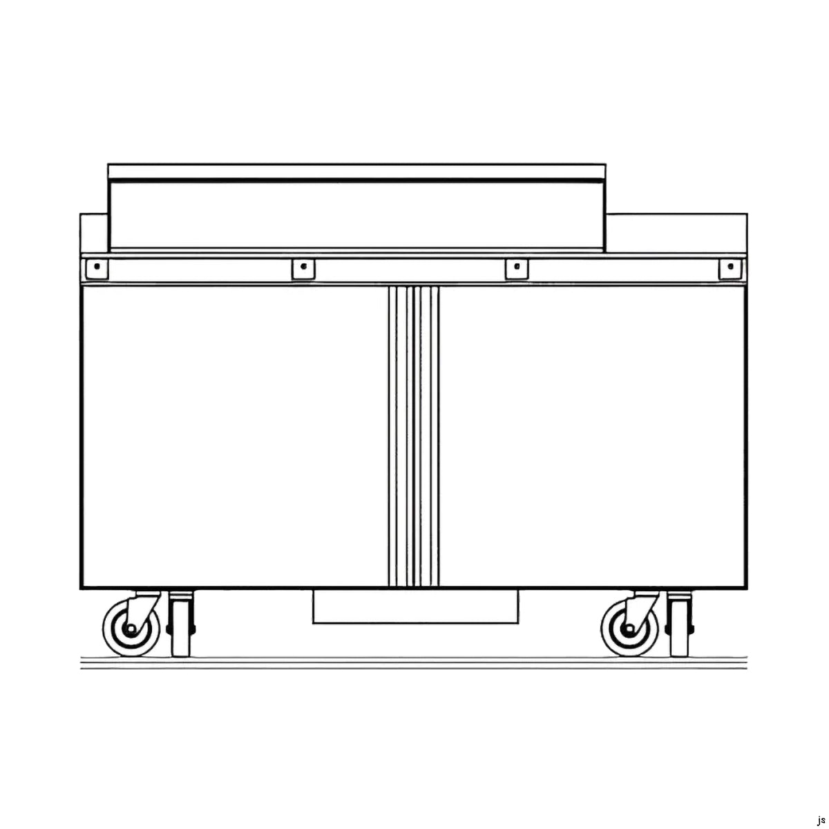 Delfield ST4460NP-18M 60.13-Inch Sandwich & Salad Prep Table — 18 Pans, 2 doors