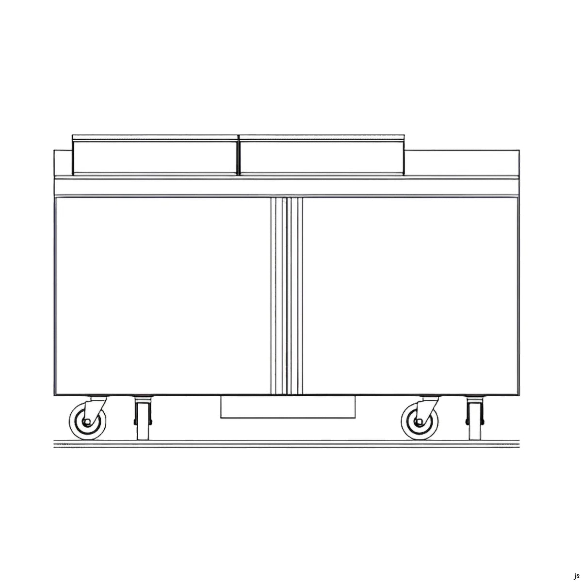Delfield ST4464NP-12 64.13-Inch Sandwich & Salad Prep Table — 12 Pans, 2 doors