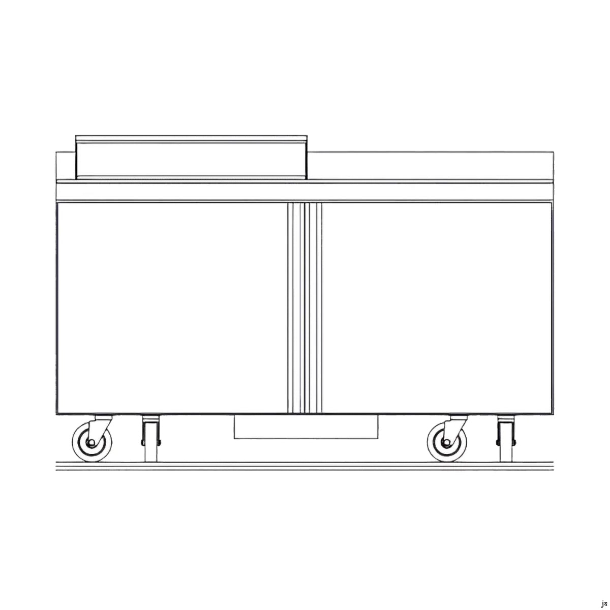 Delfield ST4464NP-8 64.13-Inch Sandwich & Salad Prep Table β 8 Pans, 2 doors