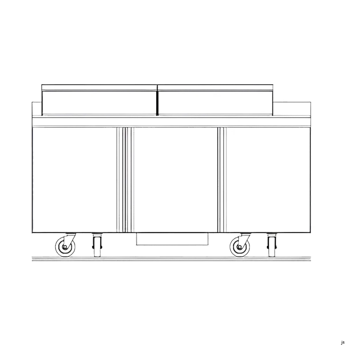 Delfield ST4472NP-24M 72.13-Inch Sandwich & Salad Prep Table — 24 Pans, 3 doors