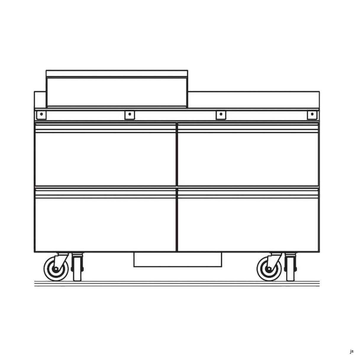 Delfield STD4460NP-12M 60.13-Inch Sandwich & Salad Prep Table — 12 Pans, 4 drawers