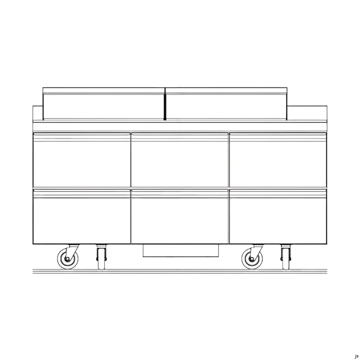 Delfield STD4472NP-24M 72.13-Inch Sandwich & Salad Prep Table β 24 Pans, 6 drawers