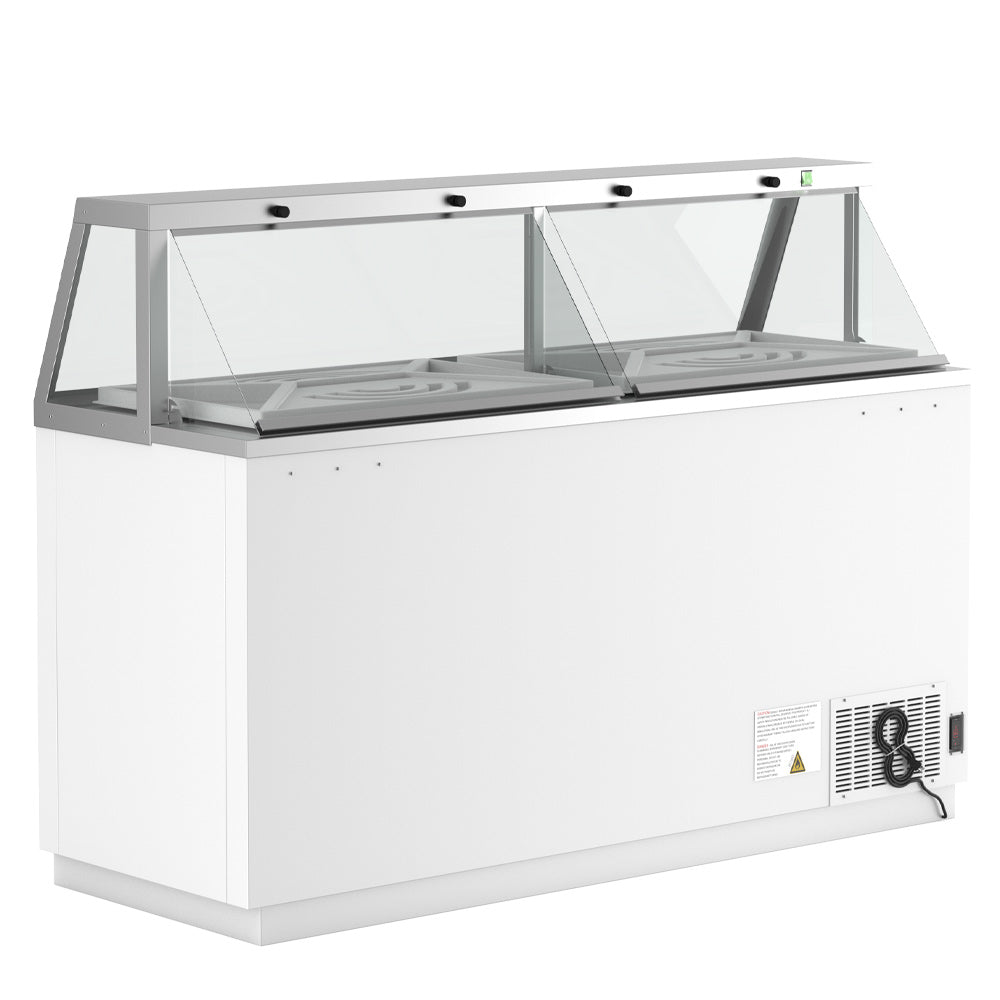 Coldline DIP-66 ice cream dipping cabinet, rear view with compressor grille and power cord