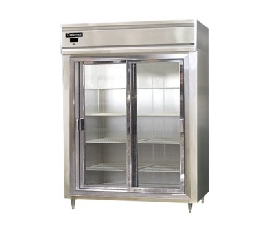Continental Refrigerator D2RENSSSGD 57-Inch Reach-In Glass Door Refrigerator — 2 Doors, Stainless Steel Exterior