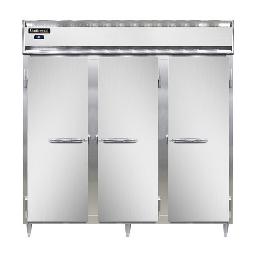 Continental Refrigerator D3RN 78-Inch Reach-In Refrigerator — 3 Doors, Stainless Steel Front