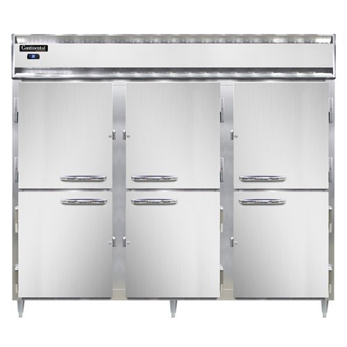 Continental Refrigerator D3RENHD 85.5-Inch Reach-In Refrigerator — 6 Doors, Stainless Steel Front