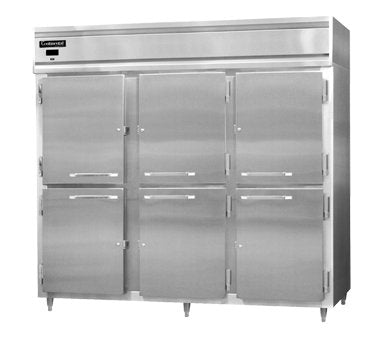 Continental Refrigerator D3RENSAHD 85.5-Inch Reach-In Refrigerator — 6 Doors, Stainless Steel Exterior