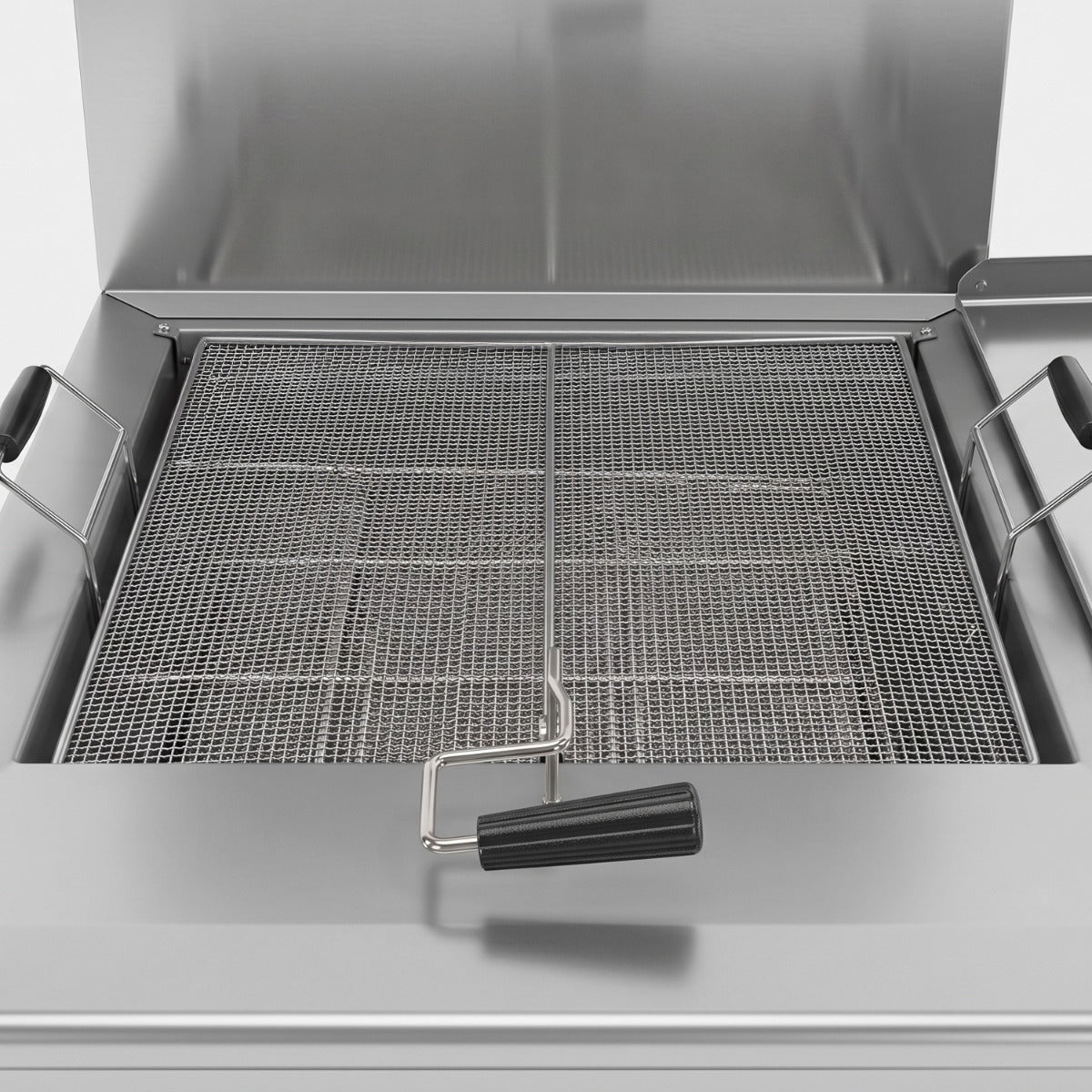 Cookline DOF-170 gas flat bottom donut fryer, fry basket in the tank