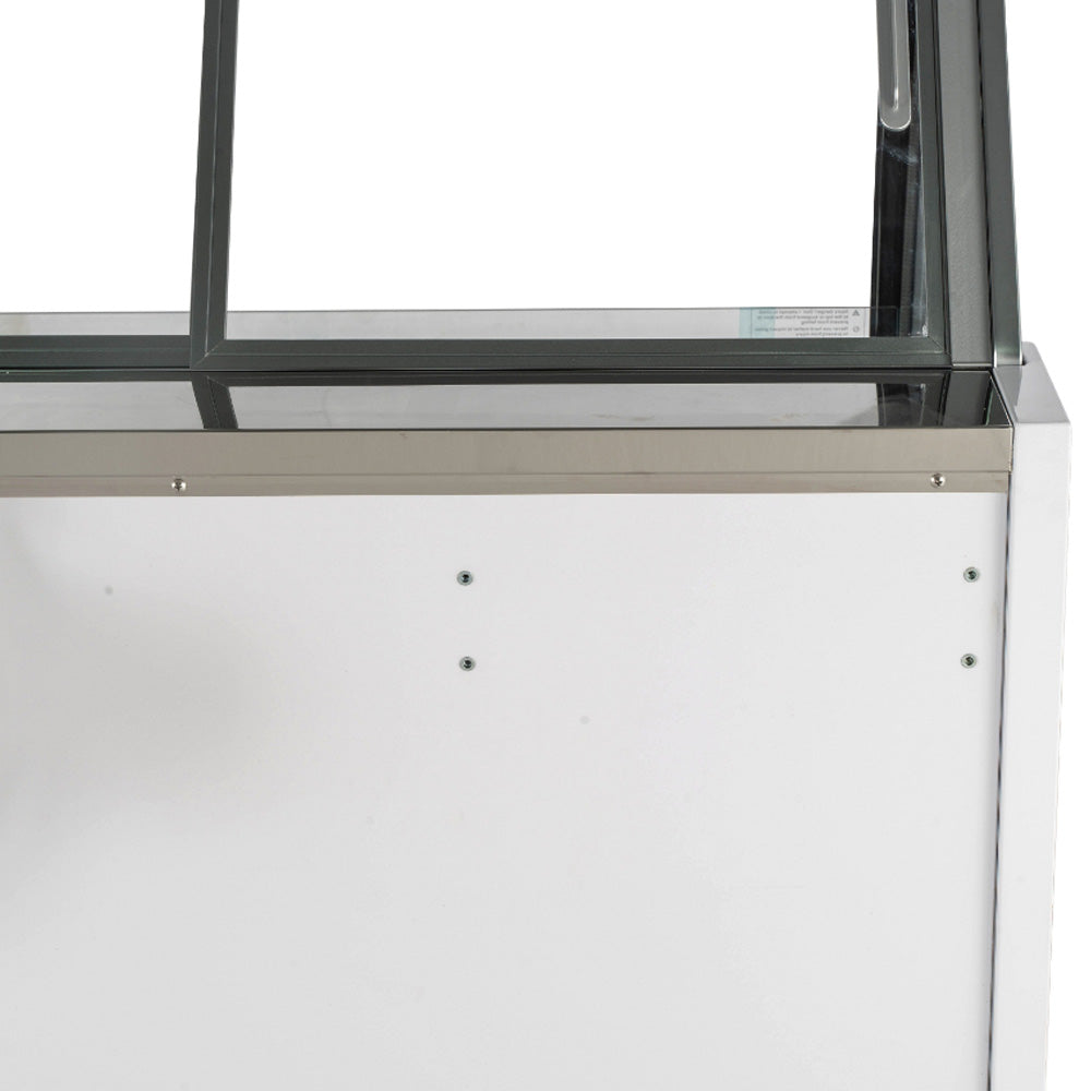 Marchia GIC-13-ST 70" 13-Pan Flat Glass White Gelato Ice Cream Dipping Cabinet Display Freezer