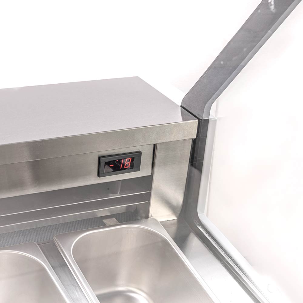 Marchia GIC-7 42" 7-Pan White Gelato Ice Cream Dipping Cabinet Display Freezer