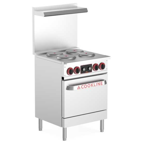 Cookline ER24-208 24" Electric Range with 4 Burners, 208V