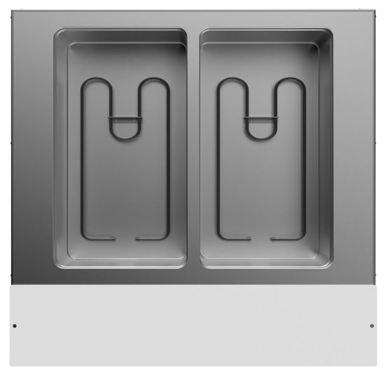 Prepline EST30-2O electric steam table, top view of the 2 open wells with heating elements