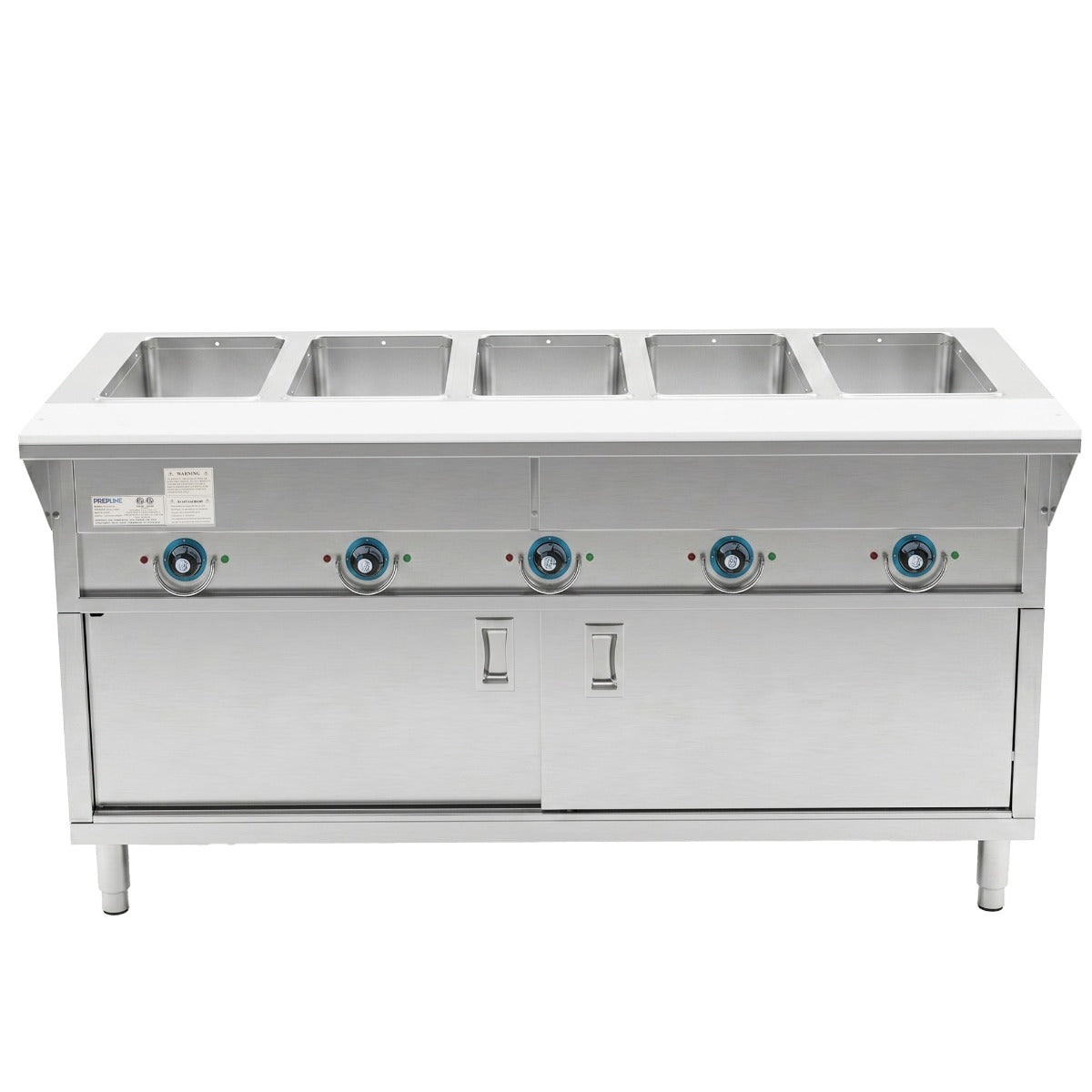 Prepline ESTC74-5O 5-well electric steam table, front view (representative image)
