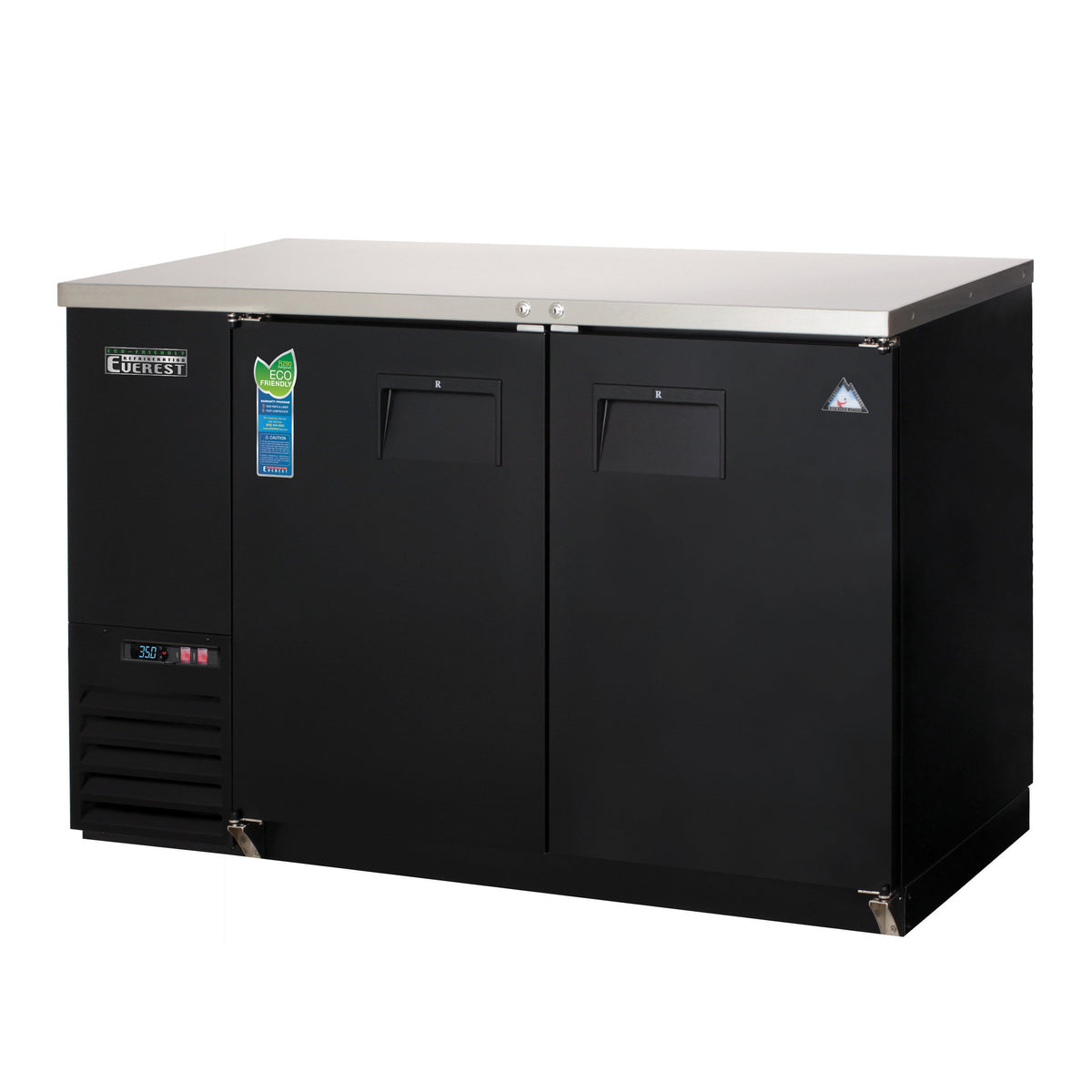 Everest EBB48-24 49" Two Section Back Bar Cooler with Solid Door, 13.0 cu. ft.