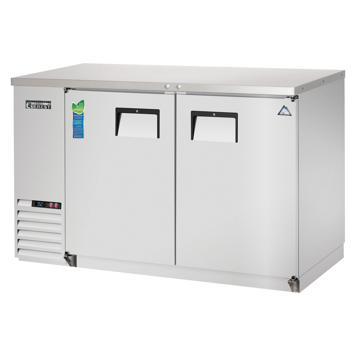 Everest EBB59-SS 57" Two Section Back Bar Cooler with Solid Door, 20.0 cu. ft.