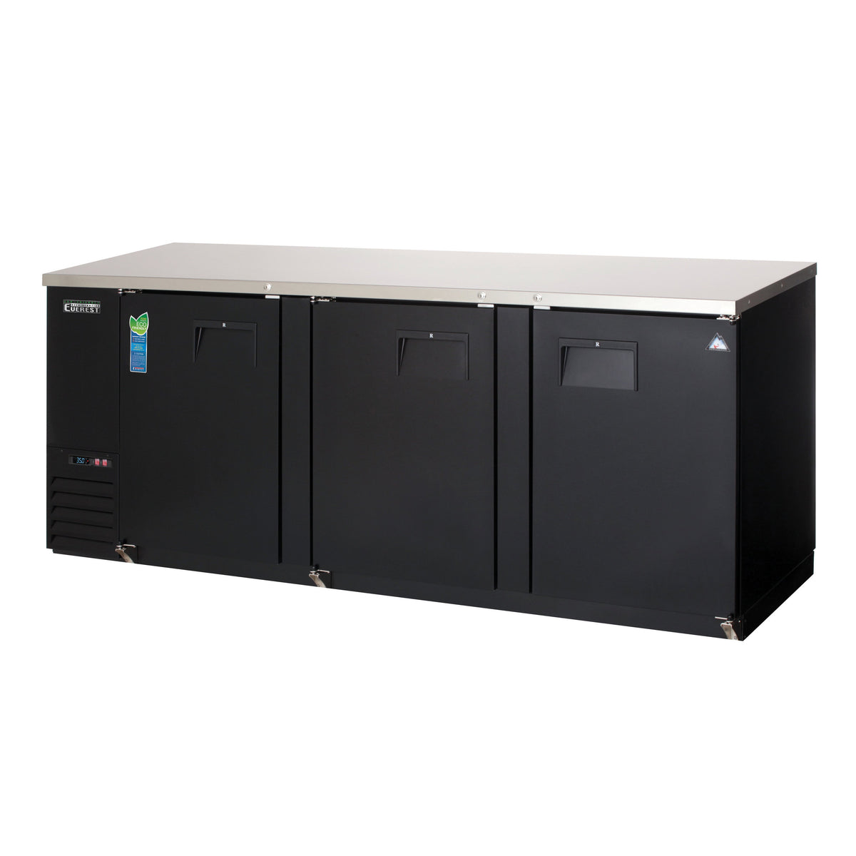 Everest EBB90-24 89" Three Section Back Bar Cooler with Solid Door, 28.0 cu. ft.