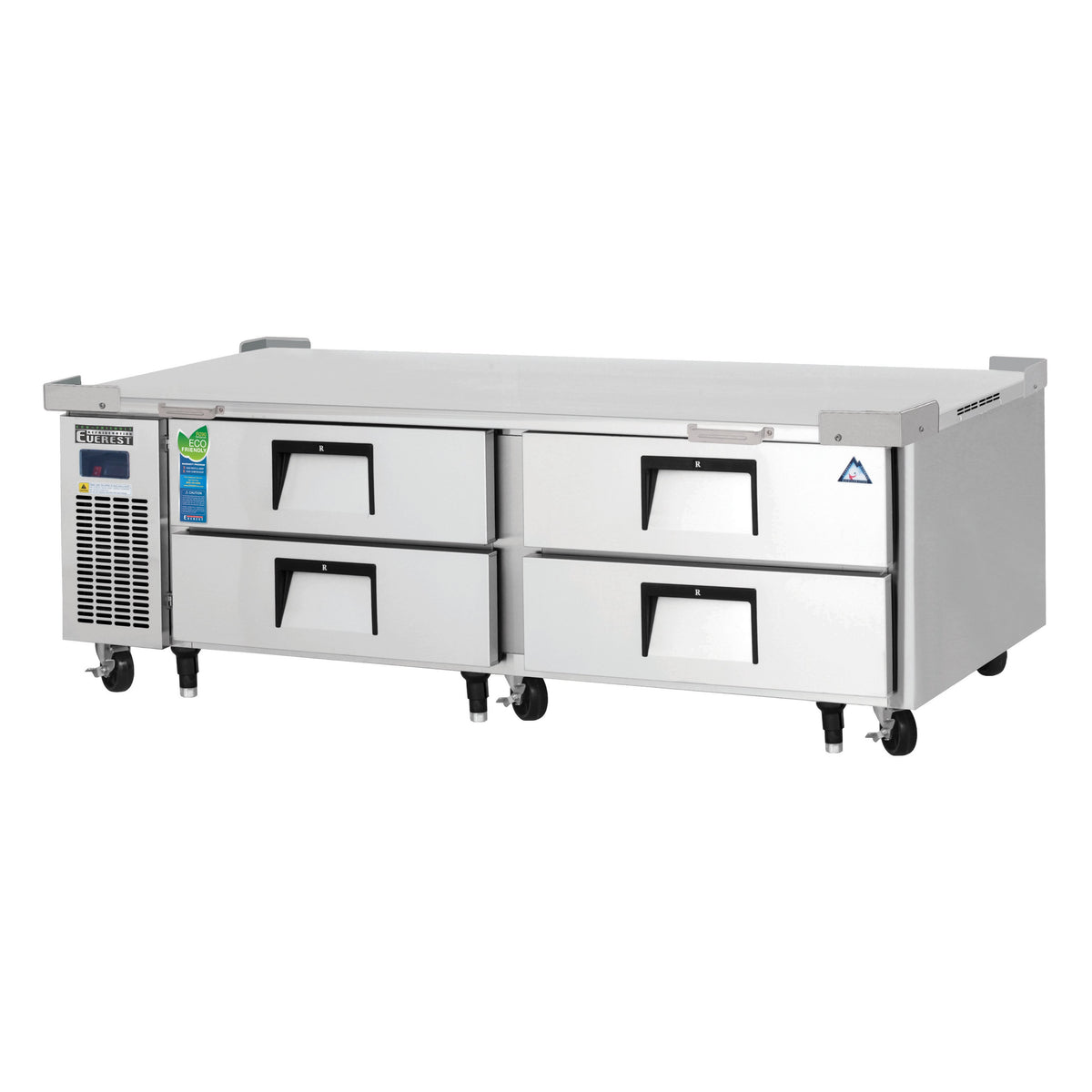 Everest ECB72D4 72" 2- Section Refrigerated Chef Base w/ Heavy Duty 4 Drawers