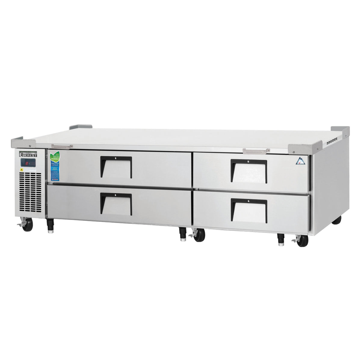 Everest ECB82-84D4 84" 2- Section Refrigerated Chef Base w/ Heavy Duty 4 Drawers