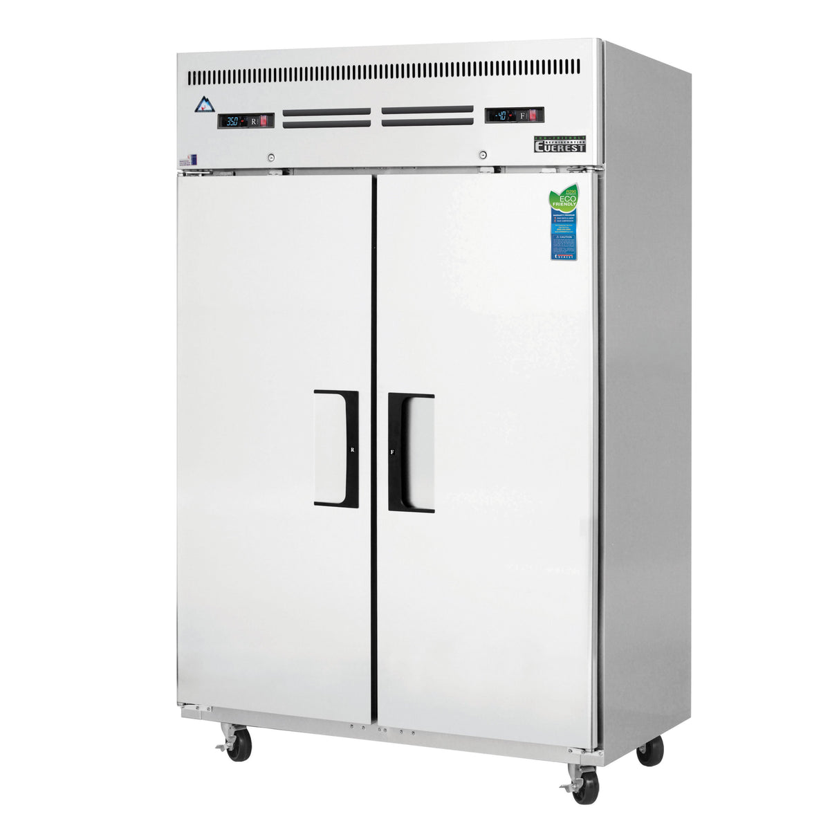 Everest ESRF2A 49" 2 Section Reach-In Refrigerator Freezer Combo w/ 2 Solid Doors, Top Mount