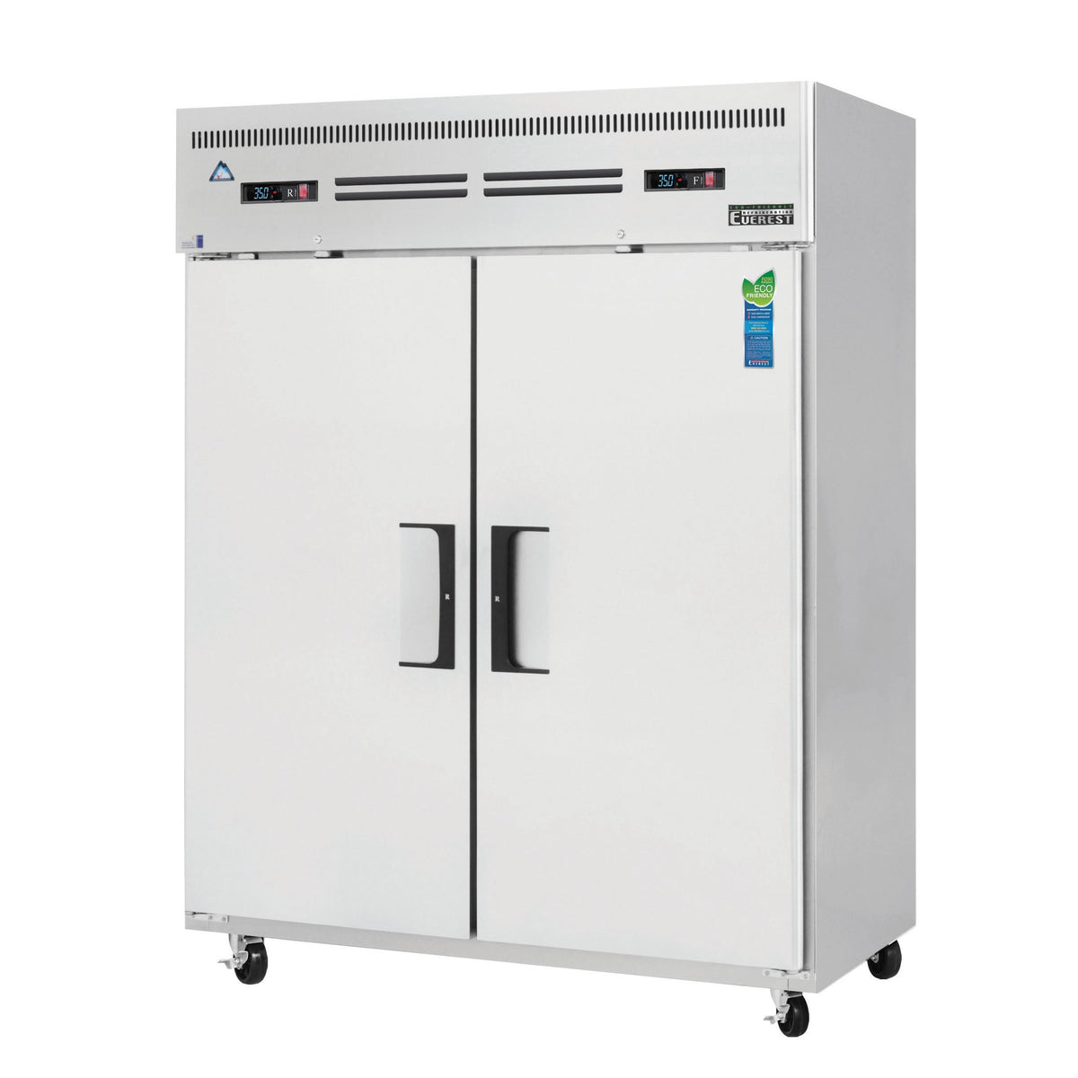 Everest ESWRF2 59" 2-Section Reach-In Refrigerator Freezer Combo w/ 2 Solid Doors, Top Mount