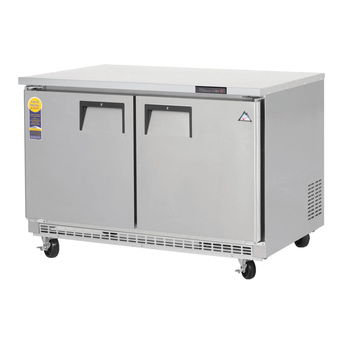 Everest ETBF2 48" 2-Door Undercounter Freezer, Stainless Steel, Front Breathing, 14 cu. ft.